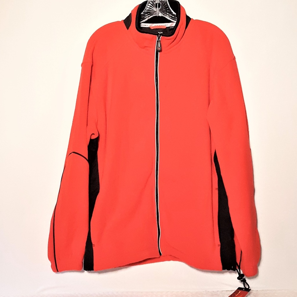 IZOD MAXX Mens PerformX Red/Black Fleece Jacket-LG